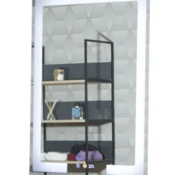 Oglinda cu iluminare LED, functie dezaburire, ceas si termometru, MD1, 60x80 cm imagine