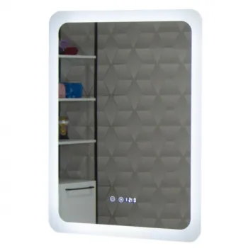 Oglinda cu iluminare LED, functie dezaburire, ceas si termometru, MD2, 60x80 cm imagine