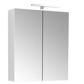 Oglinda cu iluminare LED, QUATTRO, alb, 60x68 cm imagine