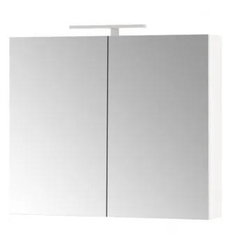 Oglinda cu iluminare LED, QUATTRO, alb, 80x68 cm imagine