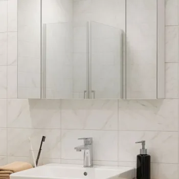 Oglinda cu iluminare LED SERENA, alb, 100x68 cm imagine
