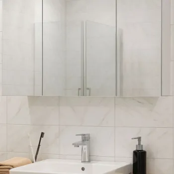 Oglinda cu iluminare LED SERENA, alb, 120x68 cm imagine