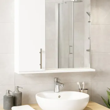 Oglinda seria 020, front MDF, montata, alb, 65x71 cm imagine