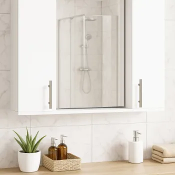 Oglinda seria 020, front MDF, montata, alb, 80x71 cm imagine