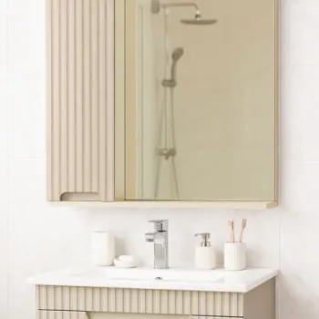 Oglinda seria 033, front MDF, crem, 60 cm imagine