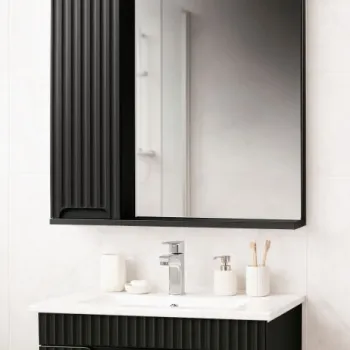 Oglinda seria 033, front MDF, negru, 60 cm imagine