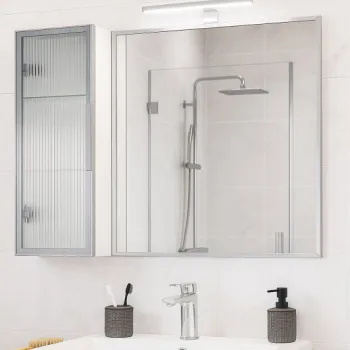 Oglinda seria 758, montata, alb, 80x68 cm imagine