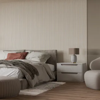 Panou riflaj decorativ BIANCO, MDF, alb, 1,2x15,8x280 cm imagine