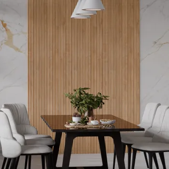 Panou riflaj decorativ NATURAL, MDF, maro, 1,8x10x280 cm imagine
