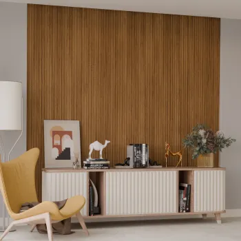 Panou riflaj decorativ TEAK, MDF, maro, 1,8x12,1x280 cm imagine
