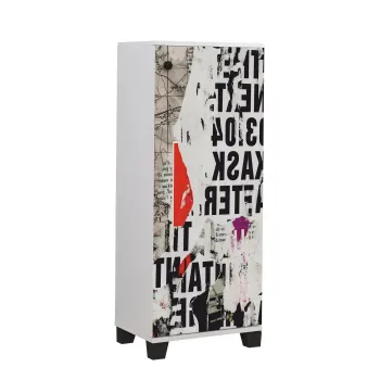 Pantofar FILINTA, alb + multicolor, 50x38x127 cm imagine