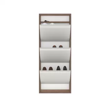 Pantofar HIDE RF140402, cu 3 rafturi, nuc, 50x15x124 cm imagine