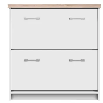 Pantofar TOP MIX, 2 usi tip clapeta, alb, 80x27x85 cm imagine