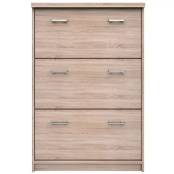 Pantofar TOP MIX, 3 usi tip clapeta, stejar sonoma, 80x27x121 cm imagine