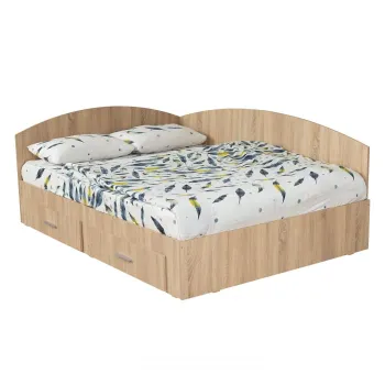 Pat Colt Alma 140x200 cm, cu 2 sertare laterale pe role, sonoma deschis imagine