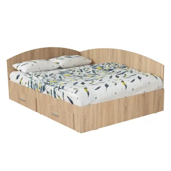 Pat Colt Alma 160x200 cm, cu 2 sertare laterale pe role, sonoma deschis imagine