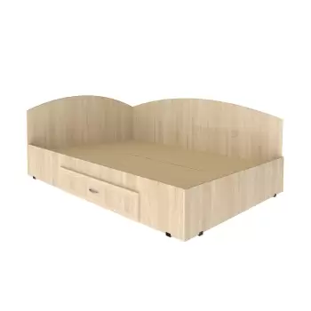 Pat de colt, 120x200 cm, sertar lateral pe role, sonoma imagine