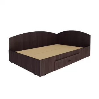 Pat de colt, 120x200 cm, sertar lateral pe role, wenge imagine