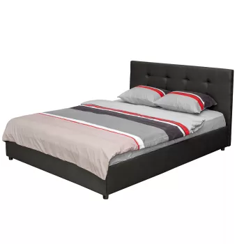 Pat tapitat ECONO CLASIC, 140x200 cm, gri antracit imagine