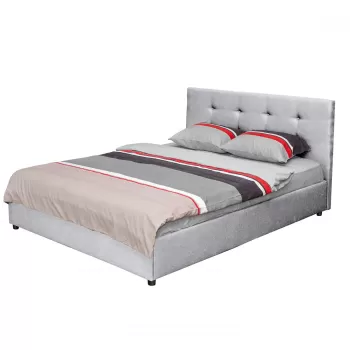 Pat tapitat ECONO CLASIC, 140x200 cm, gri deschis imagine