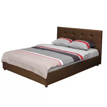 Pat tapitat ECONO CLASIC, 140x200 cm, maro deschis imagine