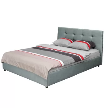 Pat tapitat ECONO CLASIC, 160x200 cm, gri verzui imagine