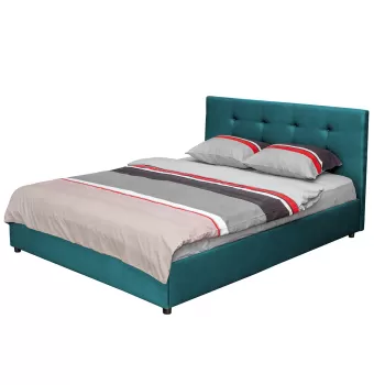 Pat tapitat ECONO CLASIC, 160x200 cm, turcoaz imagine