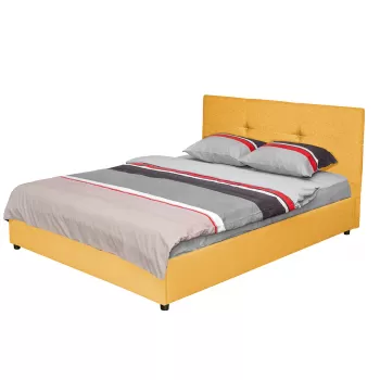 Pat tapitat ECONO I, 160x200 cm, galben imagine