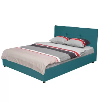 Pat tapitat ECONO I, 160x200 cm, turcoaz imagine