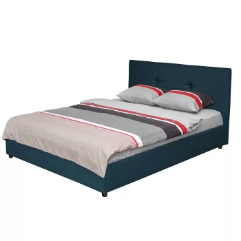 Pat tapitat ECONO I, albastru, 140x200 cm imagine