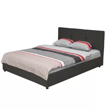 Pat tapitat ECONO I, gri antracit, 140x200 cm imagine