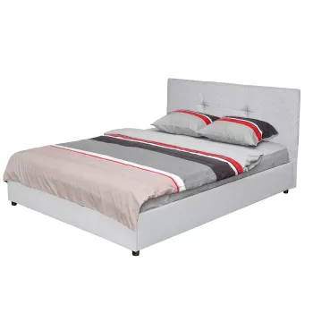 Pat tapitat ECONO I, gri deschis, 140x200 cm imagine