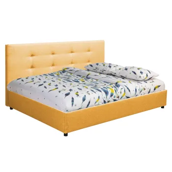 Pat tapitat ECONO L200, 140x200 cm, galben imagine