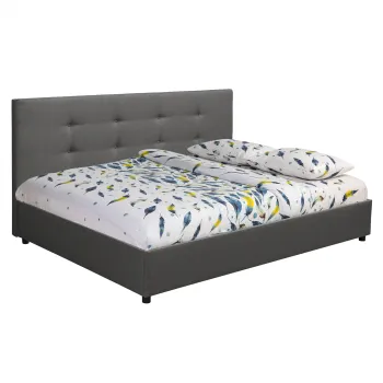 Pat tapitat ECONO L200, 140x200 cm, gri inchis imagine