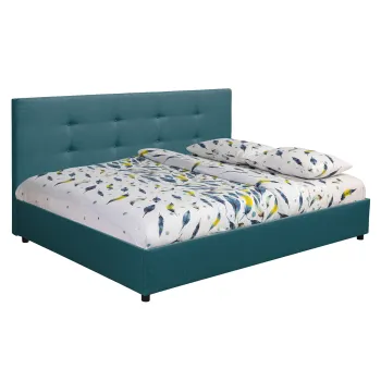 Pat tapitat ECONO L200, 140x200 cm, turcoaz imagine