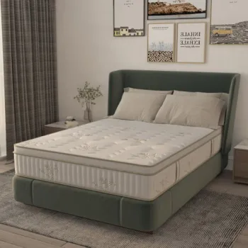 Saltea cu memorie si arcuri Bambus Super Confort Pocket Multilayer 200x200, inaltime 25 cm, husa matlasata, sistem 3D, manere, fermitate medie imagine