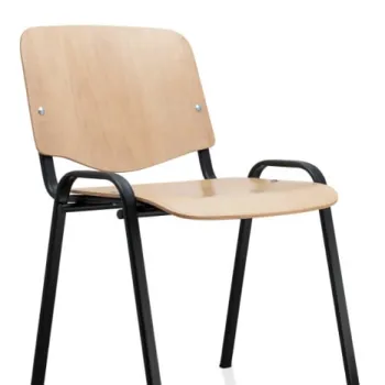 Scaun de birou VIZITATOR, cadru metalic, lemn, 52x44x76 cm imagine