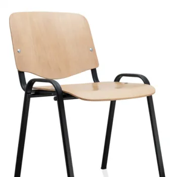 Scaun de birou VIZITATOR, cadru metalic, lemn, 52x44x76 cm imagine