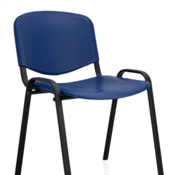 Scaun de birou VIZITATOR, cadru metalic + plastic albastru, 54x45x82 cm imagine