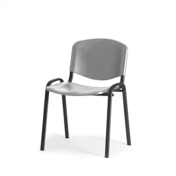 Scaun de birou VIZITATOR, cadru metalic + plastic gri, 54x45x82 cm imagine