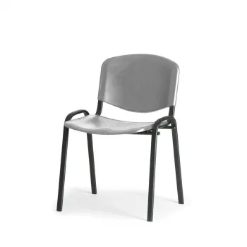 Scaun de birou VIZITATOR, cadru metalic + plastic gri, 54x45x82 cm imagine