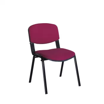 Scaun de birou VIZITATOR, cadru metalic, tapitat cu piele ecologica, bordo imagine