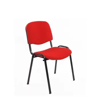 Scaun de birou VIZITATOR, cadru metalic, tapitat cu sofa, rosu, 52x44x76 cm imagine