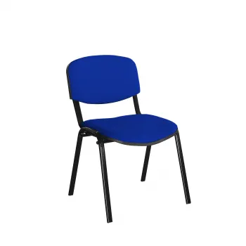 Scaun de birou VIZITATOR, cadru metalic, tapitat cu stofa, albastru, 52x44x76 cm imagine