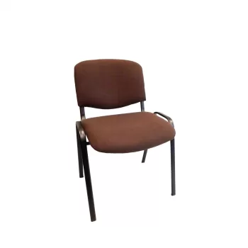 Scaun de birou VIZITATOR, cadru metalic, tapitat cu stofa, maro, 52x44x76 cm imagine