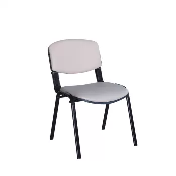 Scaun de birou VIZITATOR, cadru metalic, tapitat piele ecologica, bej imagine