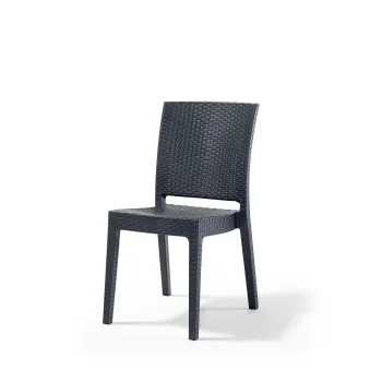 Scaun de gradina NICE, model ratan, antracit, 59x44x88 cm imagine