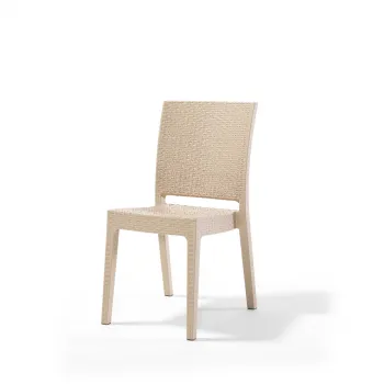 Scaun de gradina NICE, model ratan, maro, 59x44x88 cm imagine