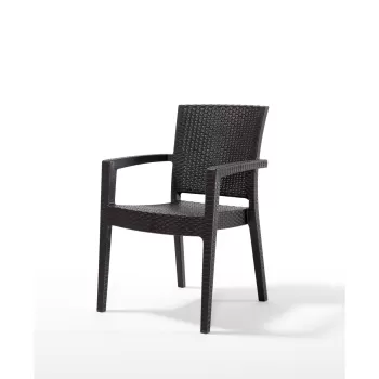Scaun de gradina PARIS, model ratan, maro, 62x58x88 cm imagine