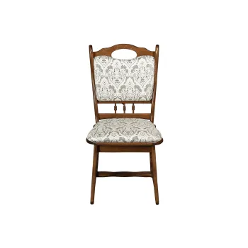 Scaun living FLANDER, cadru nuc + stofa print 02, 50x48x95 cm imagine